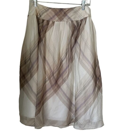Talbots Women’s 100% Silk A Line Flare Fully Lined Spring Summer Skirt Sz 12 - Picture 2 of 8